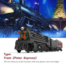 

Moc Technical City Railway Polar Express Train Building Blocks High Speed Classic Steam Tram Bricks Model Toys For Children Gift
