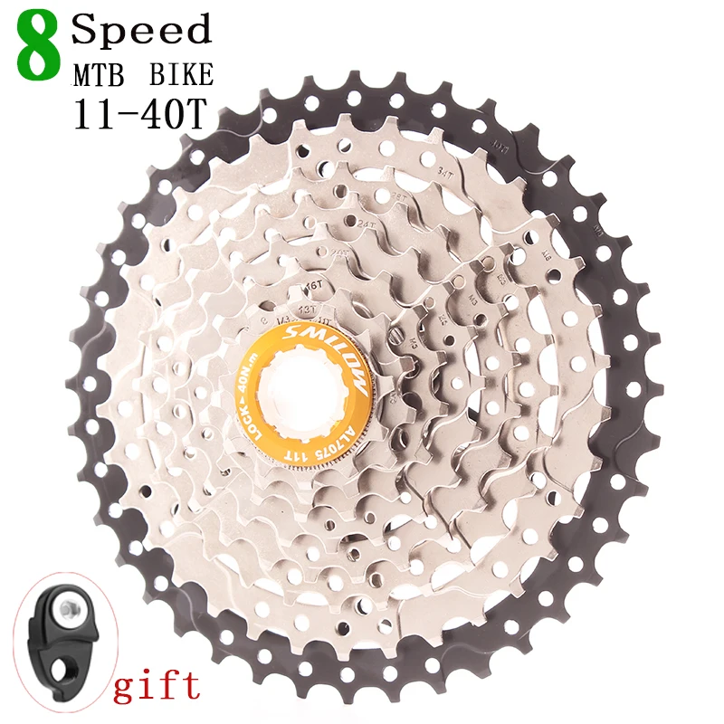 SMLLOW MTB 8s 8speed 40T Wide Ratio Freewheel Mountain Bike Bicycle Parts Cassette 11-40T Compatible for M410 k7 X4