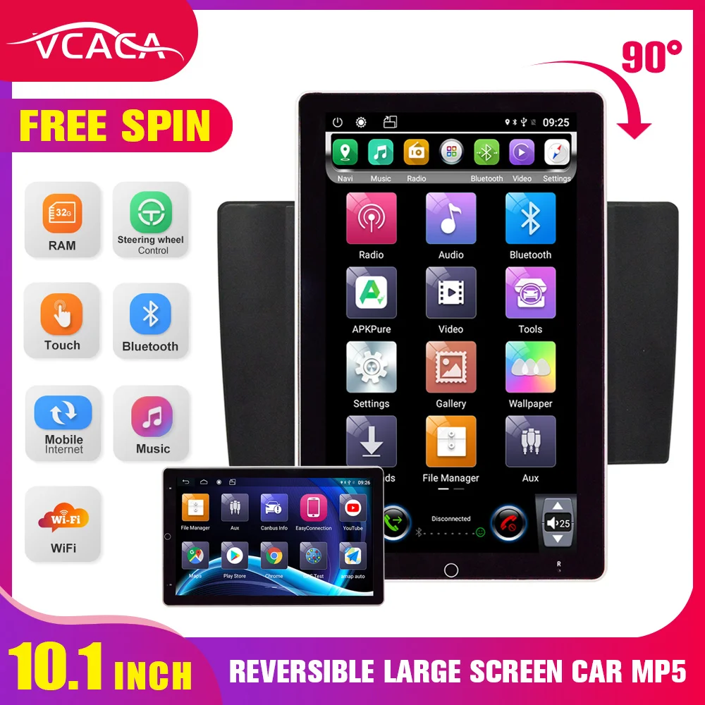 

VCACA 10.1'' Car Multimedia player WiFi /3G/4G Android 8.1 GPS 2+32G Auto Radio 2.5D Bluetooth MP5 Car Stereo For Tesla Style