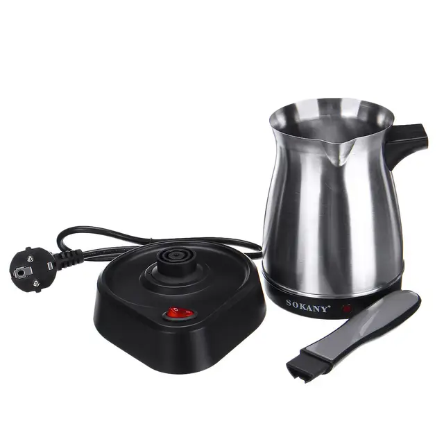 SK214 Electric Portable Mini Turkish Coffee Maker Percolators Pot Set Warmer  Kettle Stainless Steel 4 Cup Capacity - AliExpress