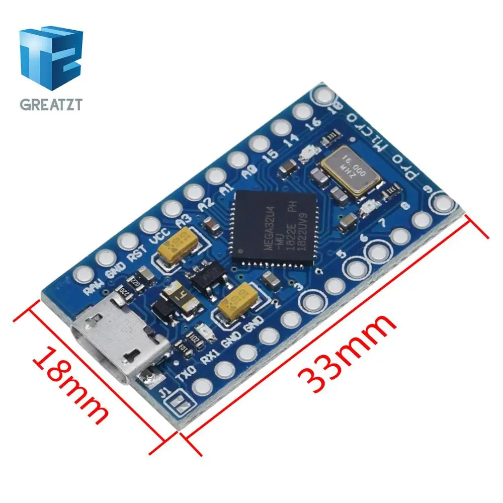 1 шт. Новые Pro Micro для Arduino ATmega32U4 5 В/16 мГц модуль с 2 строки заголовка штифт для Леонардо. Лучшее качество