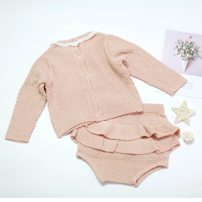 Baby Girls Boys Clothing Sets Spring Autumn Fashion Baby Girls Clothes Long Sleeve Knit Sweater+Shorts Sets of Children