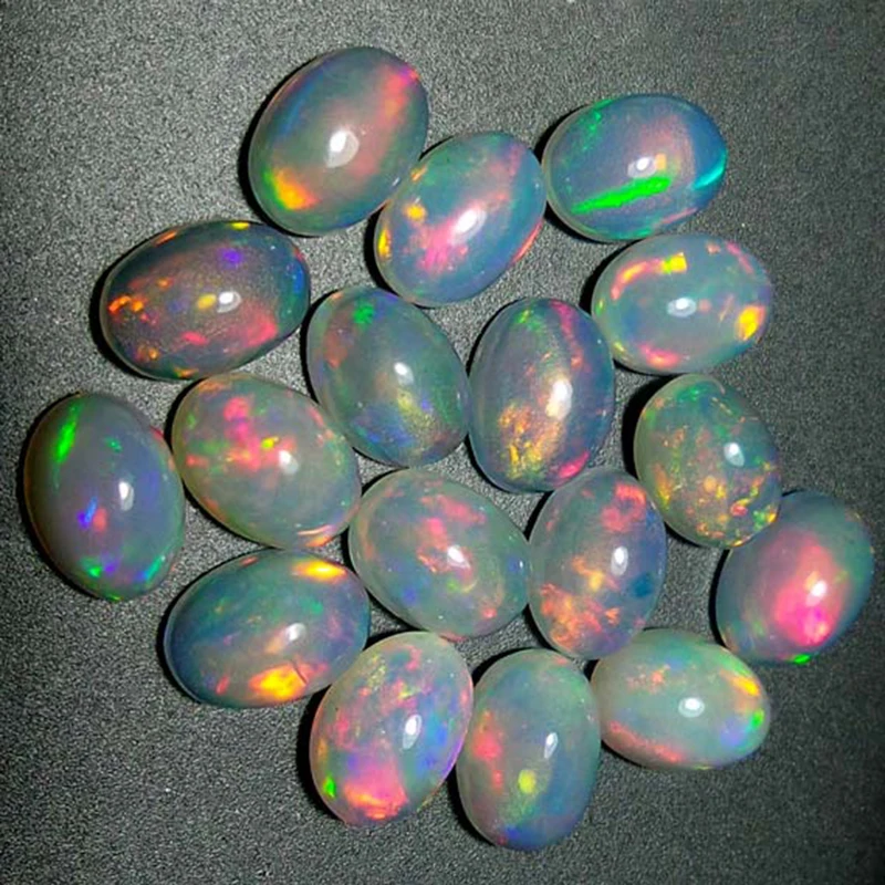 Beautiful 0.65 Ct Ethiopia 5x7mm Natural White Oval Opal Cabochon Loose Gemstone
