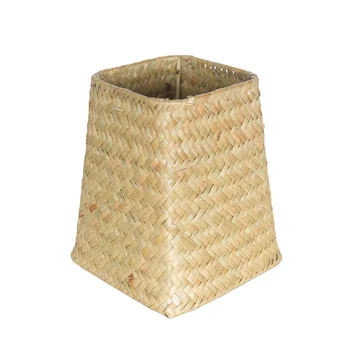 

Hand Woven Wicker Basket Seagrass Organizer Flower Vase Storage Pot Rattan Crafts _WK