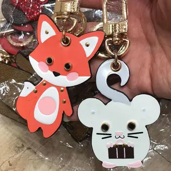 

Latest Couple Keychain Animal Fox Shape Pendant Keychain Valentine's Day Fashion Cute Jewelry Gift Direct Sales Keyring
