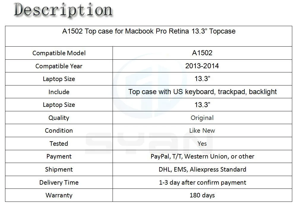 2013 A1502 Топ чехол для Macbook Pro retina 13,3 дюймов Топ чехол с US клавиатура трекпад подсветка