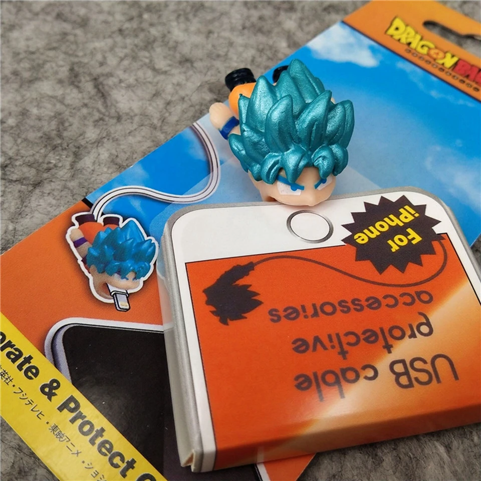 Подарок Dragon Ball фигурки приколы розыгрыши кабель защиты для IPhone кабель укус животное милый мультфильм Аниме кукла игрушка для детей
