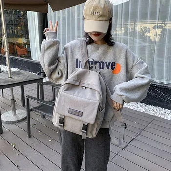 

The new corduroy bag large capacity student bag simple casual backpack tide back pack