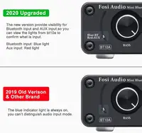 Fosi Audio Bluetooth 2 Channel Sound Power Stereo Amplifier TPA3116D2 Mini HiFi Digital Amp for Speakers 50W BT10A Treble & Bass 1