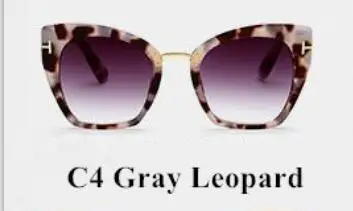 c4 gray leopard Женские квадратные солнцезащитные очки больших размеров, Женские винтажные солнцезащитные очки, новинка, кошачий глаз, солнцезащитные очки для женщин, мужчин, женщин, UV400 - Цвет линз: c4 gray leopard