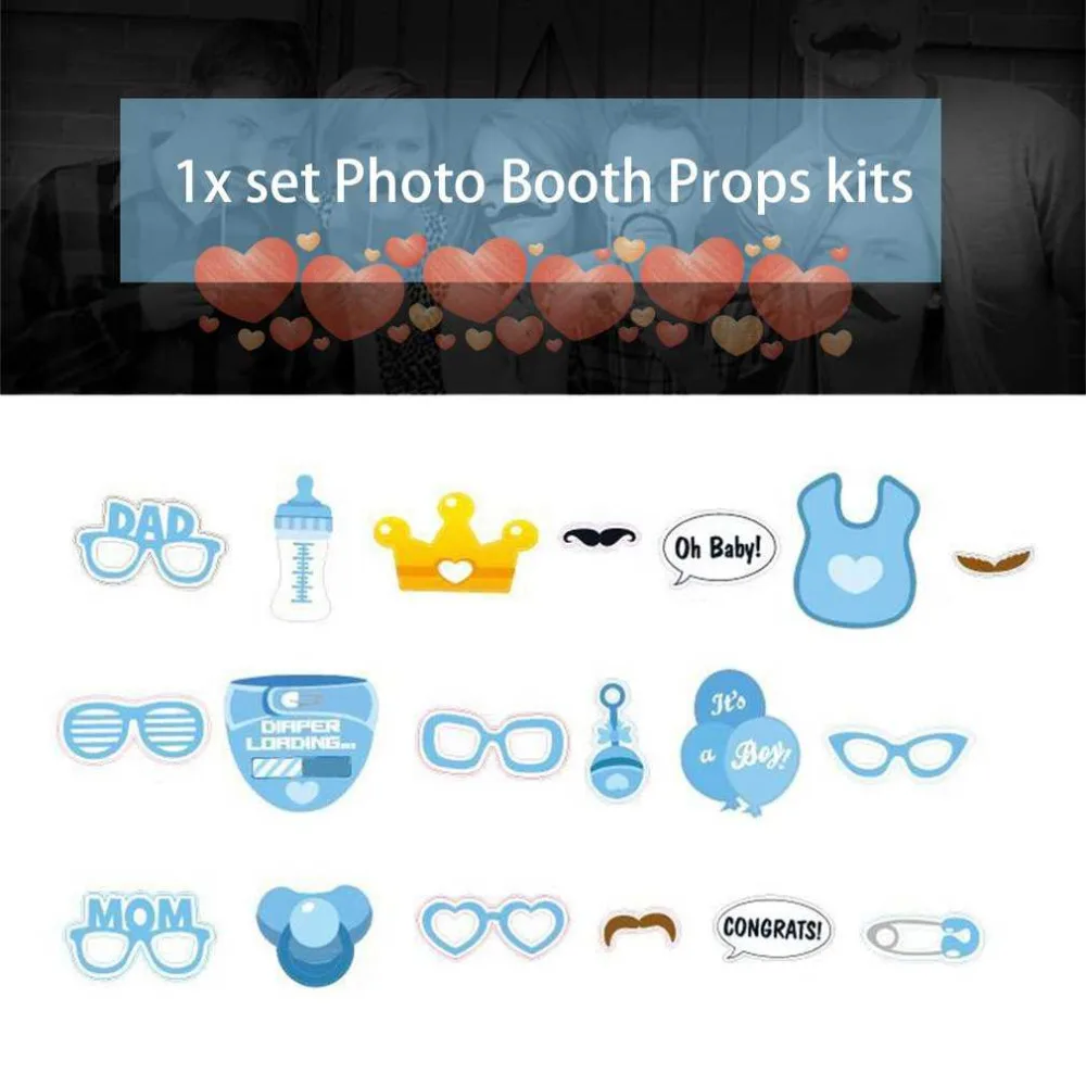 25 шт./компл. милые фото реквизит для фотографии DIY Наборы Фотокабины День рождения Декорации для первый год для маленьких мальчиков и девочек веселый расходные материалы