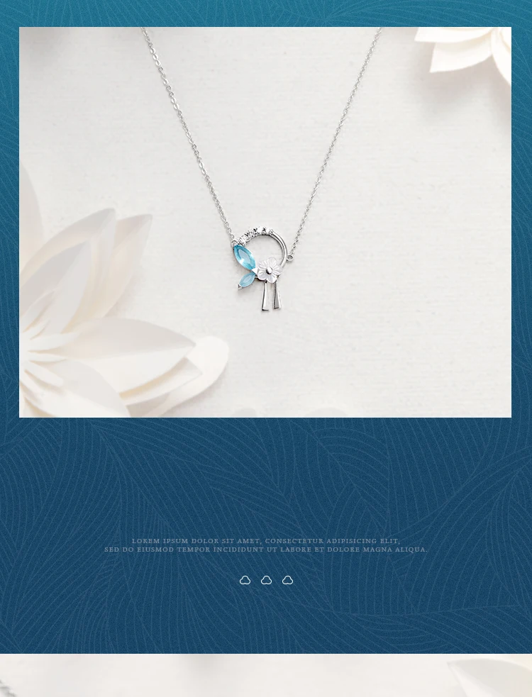 Ожерелье Thaya с цветами и листьями и кисточками, 925 серебро, кубический циркон, Кристальное ожерелье для модного подарка