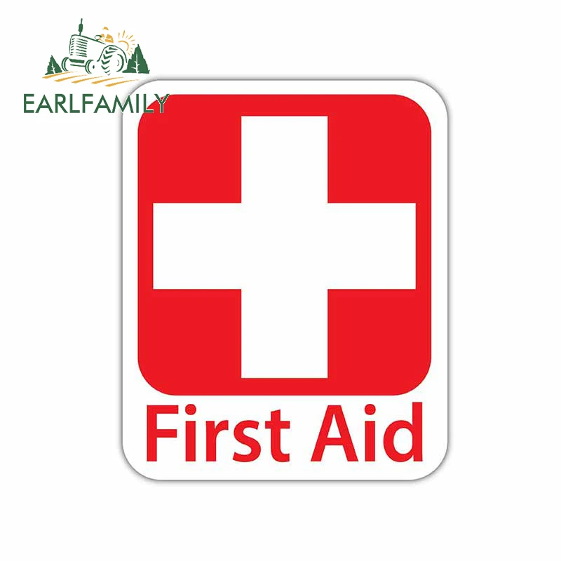 Earlfamily 13cm X 10.5cm For First Aid Sign Car Stickers Vinyl Material