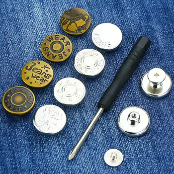 

Perfect Fit Button for Any Jeans Trousers Increase Reduce Waist Replace Fastening Kit secure-lock Sewing fastener DIY