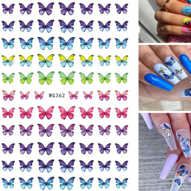 yeni eski İngilizce büyük boyutu 80mm * 103mm numaraları tırnak çıkartmaları Wrap 3D tırnak sanat malzemeleri 6 renkli mektup numarası tırnak Sticker C003(1)