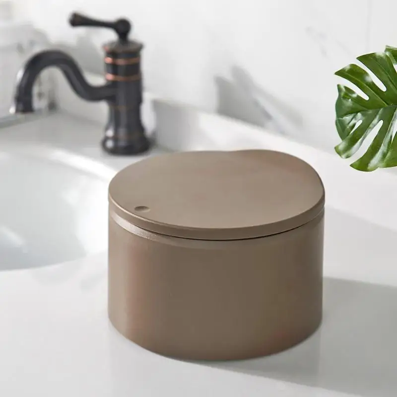Desktop Bins Pressure Capped Bucket Trash Cans Holder Mini Double-layer Waste Container Home Kitchen Office Garbage Storage