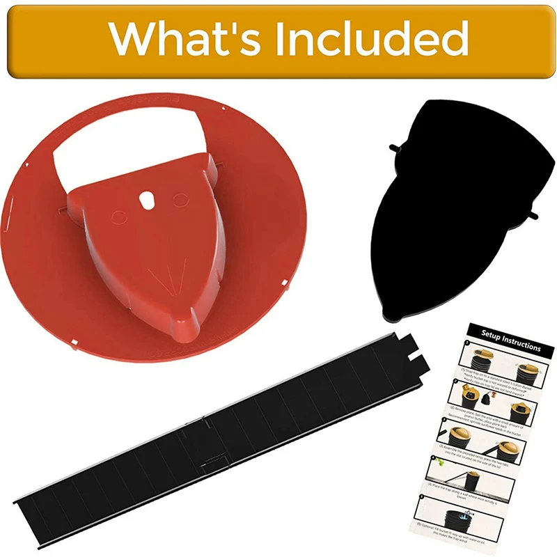 Rattenfalle, Eimer-Mausefallen, Mausfangwerkzeug – Automatische Mausefalle mit Flip-and-Slide-Deckel, wiederverwendbare Mausefalle
