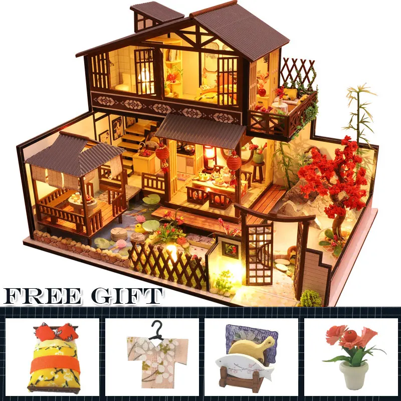 CUTEBEE Diy кукольный домик Миниатюрный с мебели деревянный Миниатюрный Кукольный Дом головоломка игрушки для детей рождественские подарки P2 - Цвет: P02A