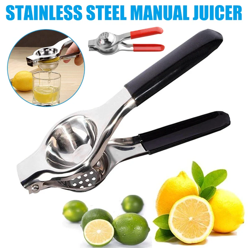 

Lemon Squeezer Heat-resistant Stainless Steel Manual Juicer Lemon Fruit Juicer with Silicone Handles DTT88