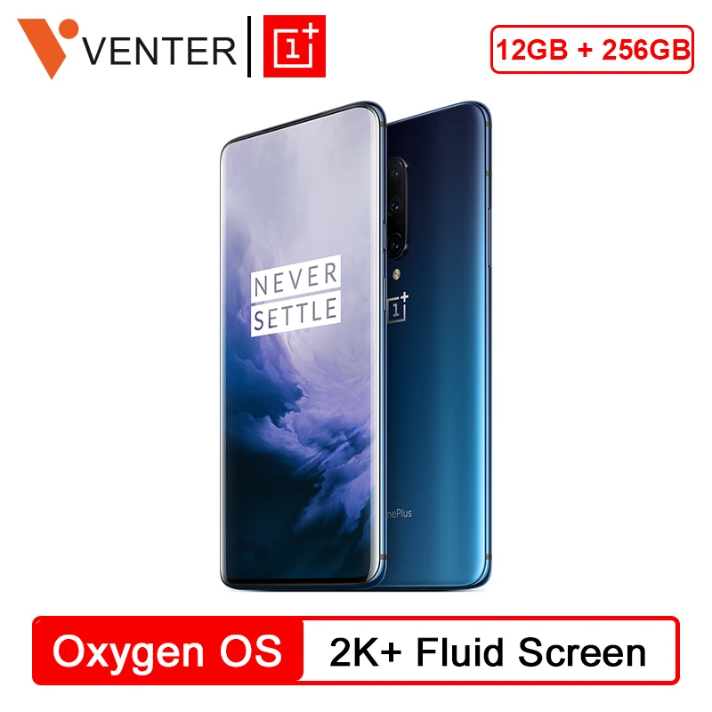 Стоковый мобильный телефон Oneplus 7 Pro с глобальной ПЗУ, 12 Гб, 256 ГБ, Snapdragon 855, 6,67 дюймов, 90 ГГц, 2K экран, 48MP, тройная камера, NFC, Android 9