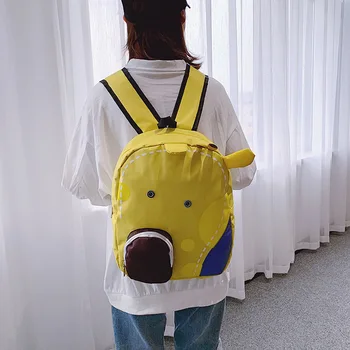 

Canvas Student Backpack Women's 2019 New Style Cartoon Giraffe WOMEN'S Bag Large Capacity Casual Backpack