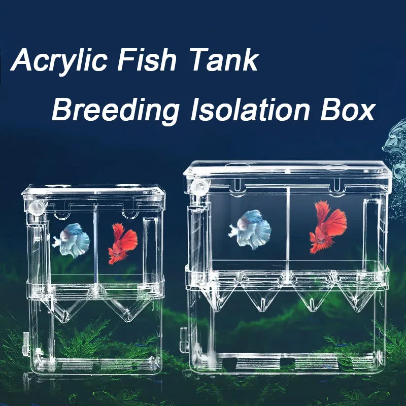 Aquarium Breeder Box for Fish Tank Hatching Incubator Isolation Acrylic 4 Rooms High Clear Fish Breeding Boxes Durable Tank fish breeding box