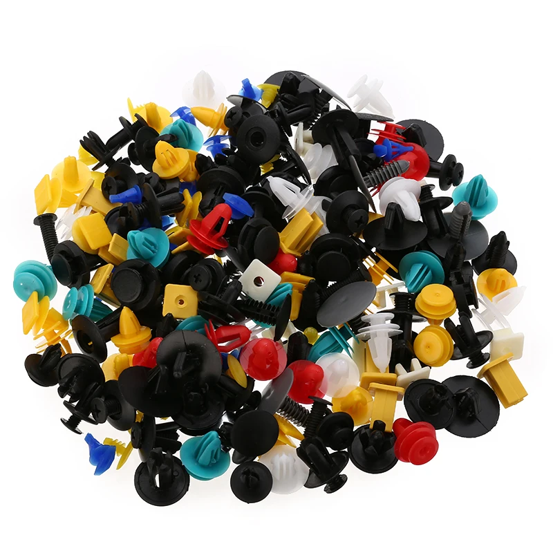 

200pcs Mixed Plastic Push Pin Rivet For Car Fender Panel Bumper Assorted Push Pin Rivet Fastener Clips Kit
