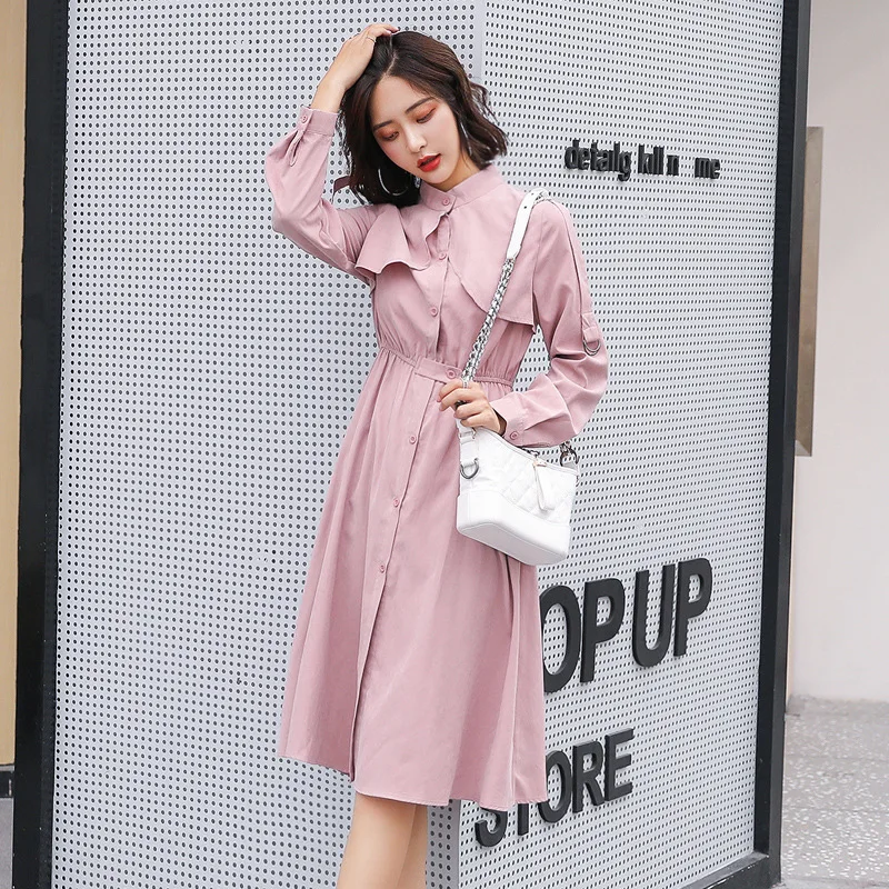 

Elegant Fashion Long-sleeved Dress Elegant 2019 Autumn Waist Hugging Slimming Dress WOMEN'S Dress