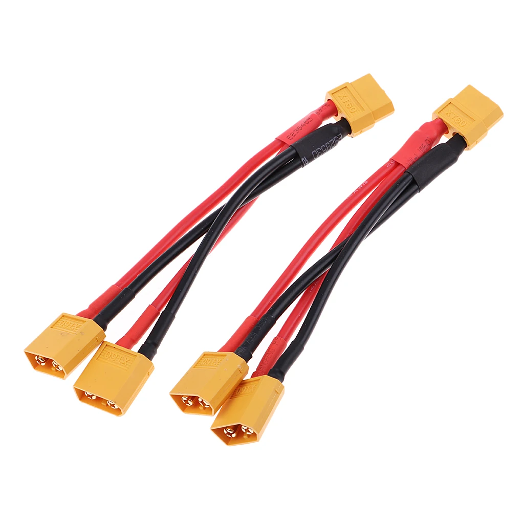 2pcs XT60 Male to Female Y Splitter Adapter for RC Car Plane or Boat Battery