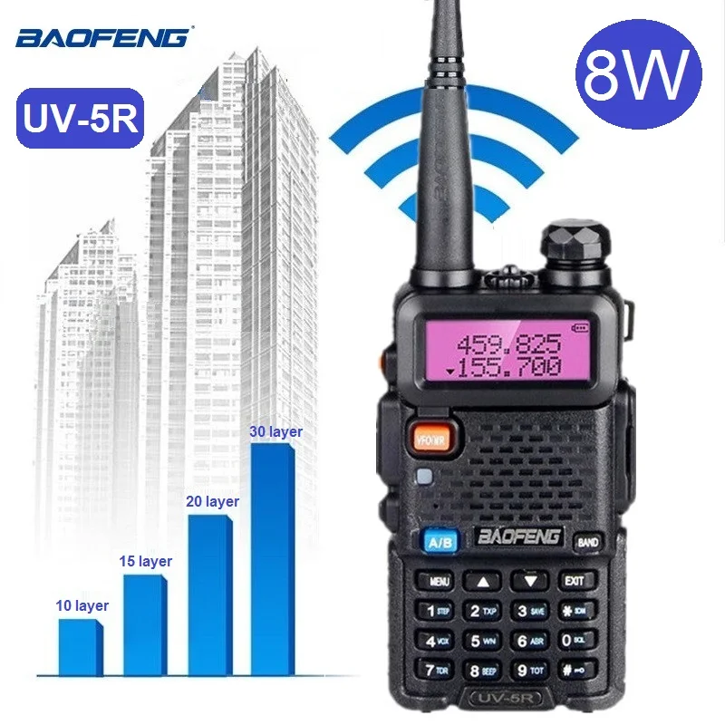 

Baofeng UV-5R 8W Walkie Talkie 10km UV-5R Ham Radio Stations VHF UHF UV5R Portable CB Radio Transceiver for Hunting Xmas Gifts