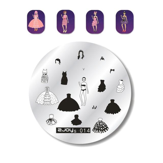 Round Nail Stamping Plates Butterfly/Constellation/Leaf/Bird Stainless Steel Image Stencils Printing Nails Decor 5.5cm Tool