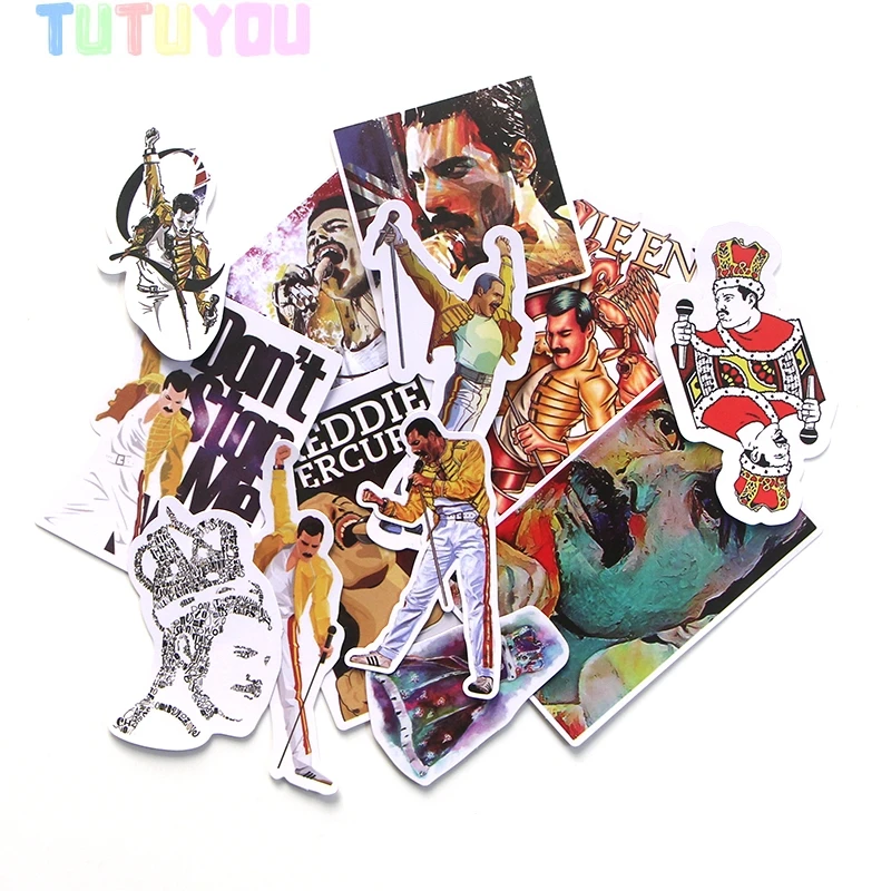 

PC20 13 PCS/set Freddie Mercury Cartoon Scrapbooking Stickers Decal For for Guitar Laptop Luggage Car Fridge Graffiti Sticker