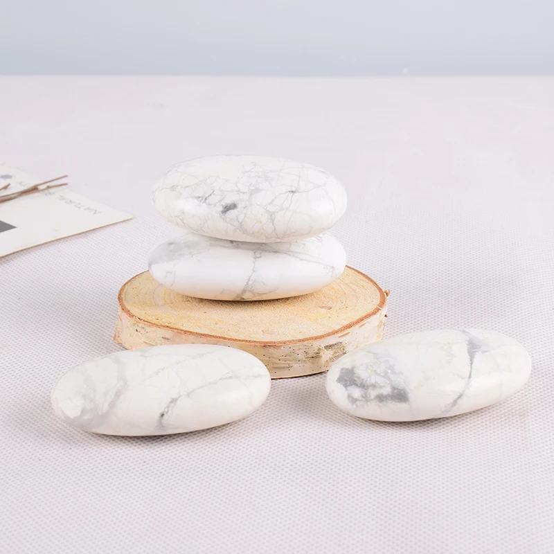 Howlite пальмовый камень 6*4 см чакра массаж спины натуральные камни и минералы