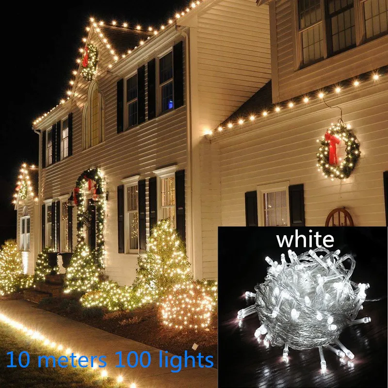 Декорационные светодиодные светильники елочные украшения со светодиодами рождественские украшения для дома Natale Декор Navidad Kerst Noel - Цвет: 10x100 White