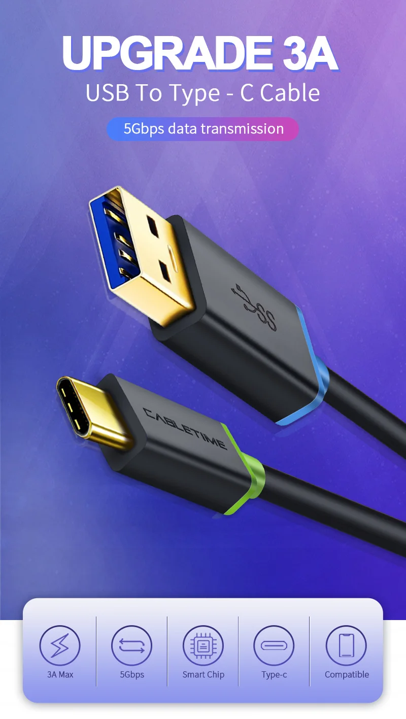 Кабель usb type-C USB 3,0 type-C 3,1 кабель для быстрой зарядки и синхронизации данных 3A для samsung Galaxy S9 Note 8 9 huawei ноутбука N039