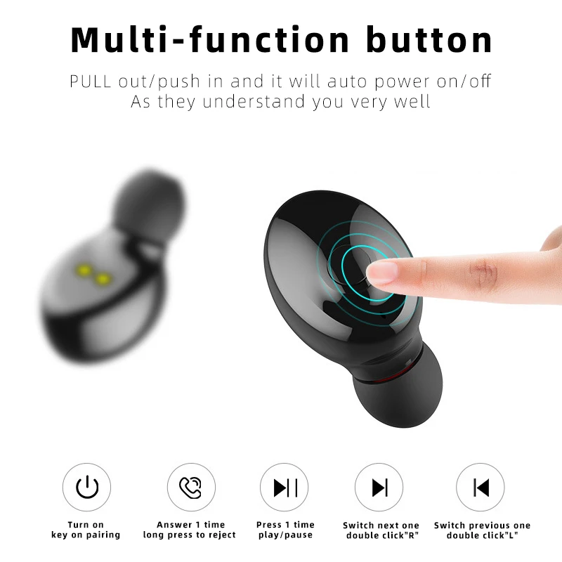CHAURE Headphone Wireless Bluetooth 5 0 Tws Mini Earbuds Noise Reduction Gaming Headset With Charging USB 3D Stereo Sports