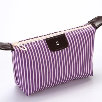 

Women portable striped cosmetic bag fashion multifuctional Makeup Bag Organizer for cosmetics Zipper Travel Toiletry bags Pouch