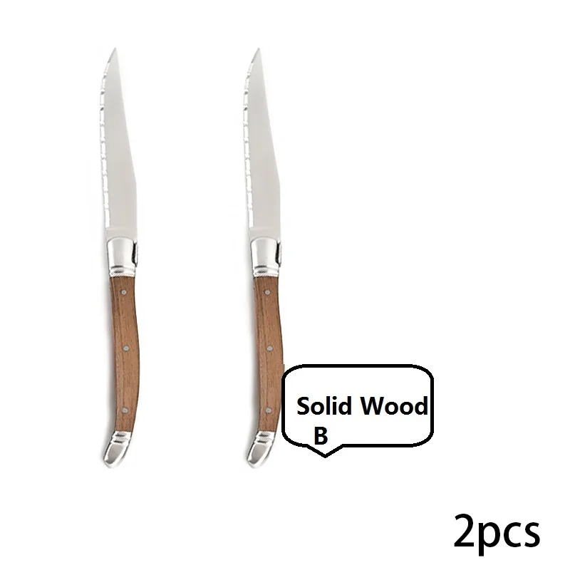 2pcs Laguiole стейк ножей Нержавеющая сталь столовые приборы столовый нож западные столовые приборы деревянной ручкой Ресторан Кухня столовые приборы 2/4/6 шт - Цвет: 2pcs