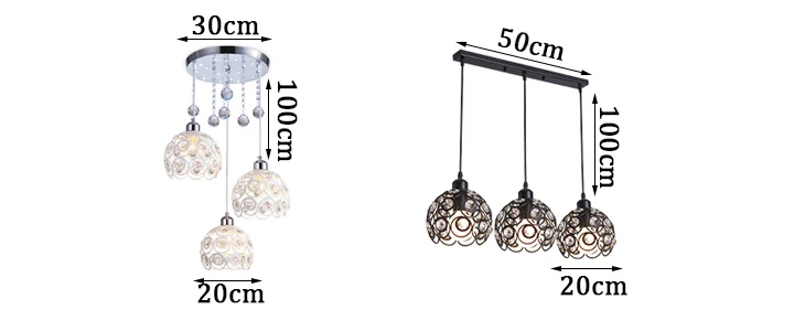 Crystal lamp restaurant Pendant lights creative personality modern simplicity bar dining room dinin lighting Lampshade(Dia:20cm) bathroom ceiling lights