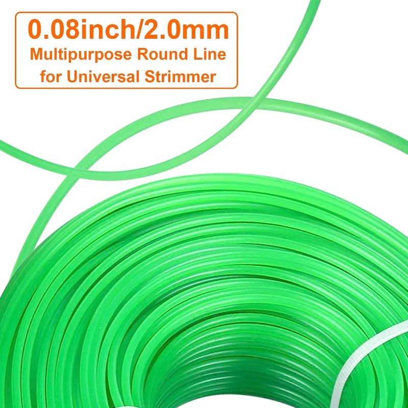 Trimmer Line Replacement 2.0mm x 100m Nylon Round Rope Weed String For Garden Grass Petrol Strimmer Electric Lawn