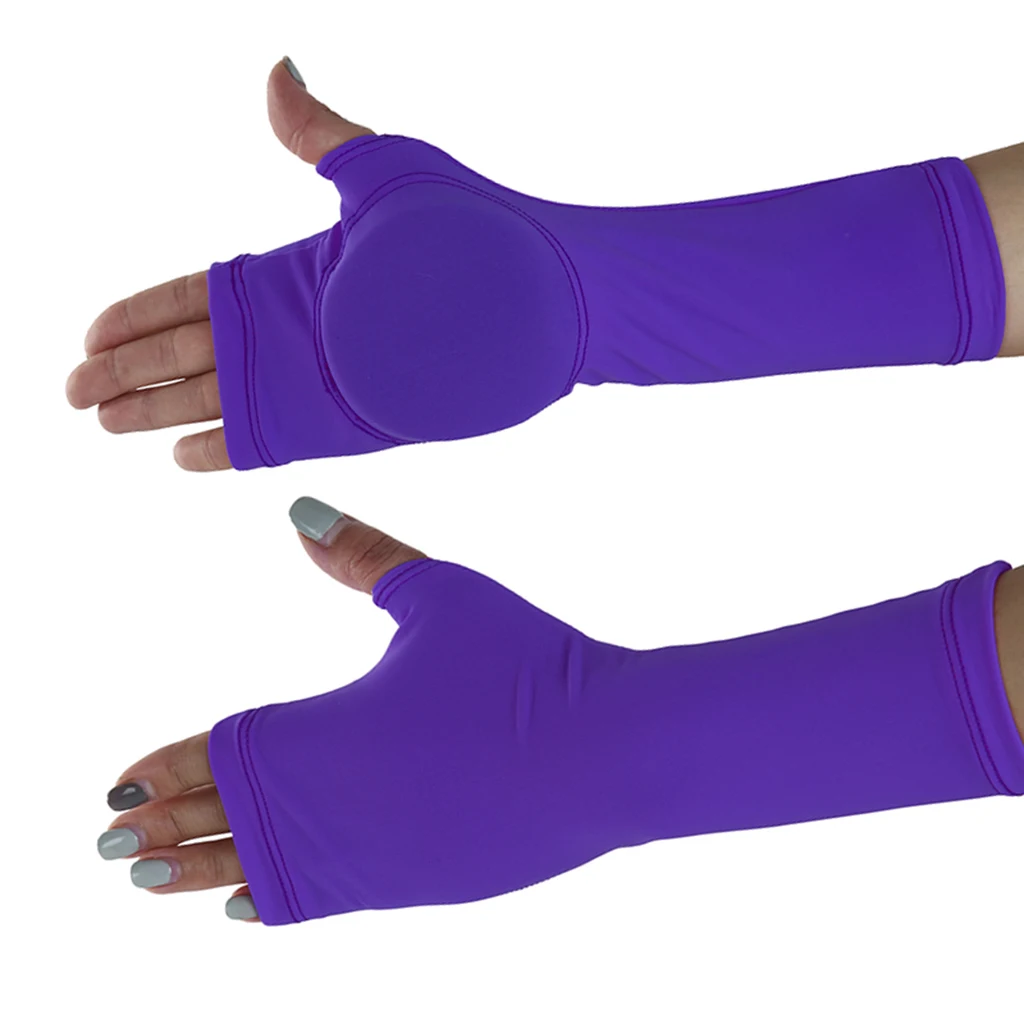 Thermal Figure Skating Gloves Palm Hand Guard Sports Safety Protective Gear for Girls Women Ladies Purple XS-XL