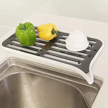 

Draining Board Dish Drying Pad Double Layer Kitchen Drain Shelf Sink Detachable Draining Rack Tray Kitchen Accessories