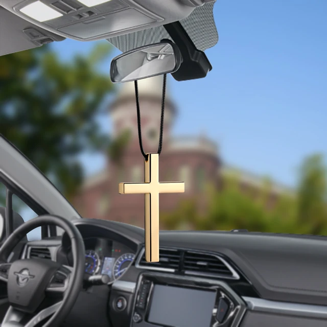 Auto Anhänger Innen Metall Kreuz Jesus Christian Religiöse Rückspiegel  Ornament Hängen Baumeln Charme Auto Styling Autos - AliExpress