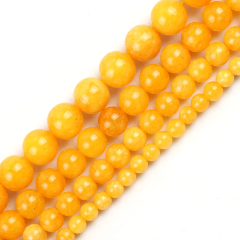 

Natural Angelite Stone Yellow Beads Smooth Round Loose Spacer Beads For Making Jewelry DIY Bracelets 15''Strand 4/6/8/10mm