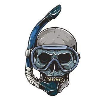 

Personality Diving Skull Head Decal PVC Automobile Motorcycle Car Sticker,16cm*10cm