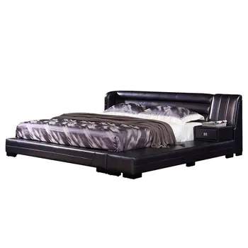 

master bedroom modern simple leather King bed 1.8m multi-functional storage bed wedding leather bed