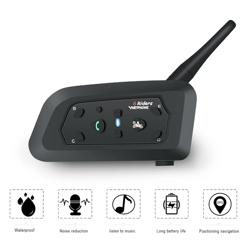 VNETPHONE V6 рация для мотоцикла шлем гарнитура и динамики с Bluetooth Mp3 Gps