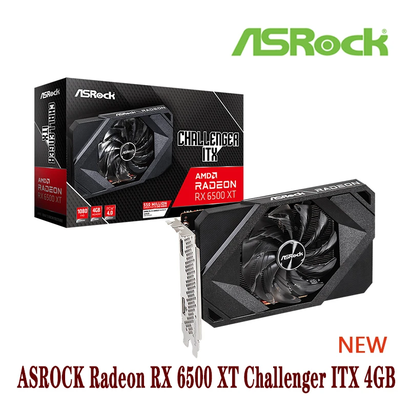 NEW ASROCK Radeon RX 6500 XT Challenger ITX 4GB 6500XT 4G 18000MHz  GDDR6 64-bit  6nm Video Cards GPU Graphic Card DeskTop CPU graphics cards computer