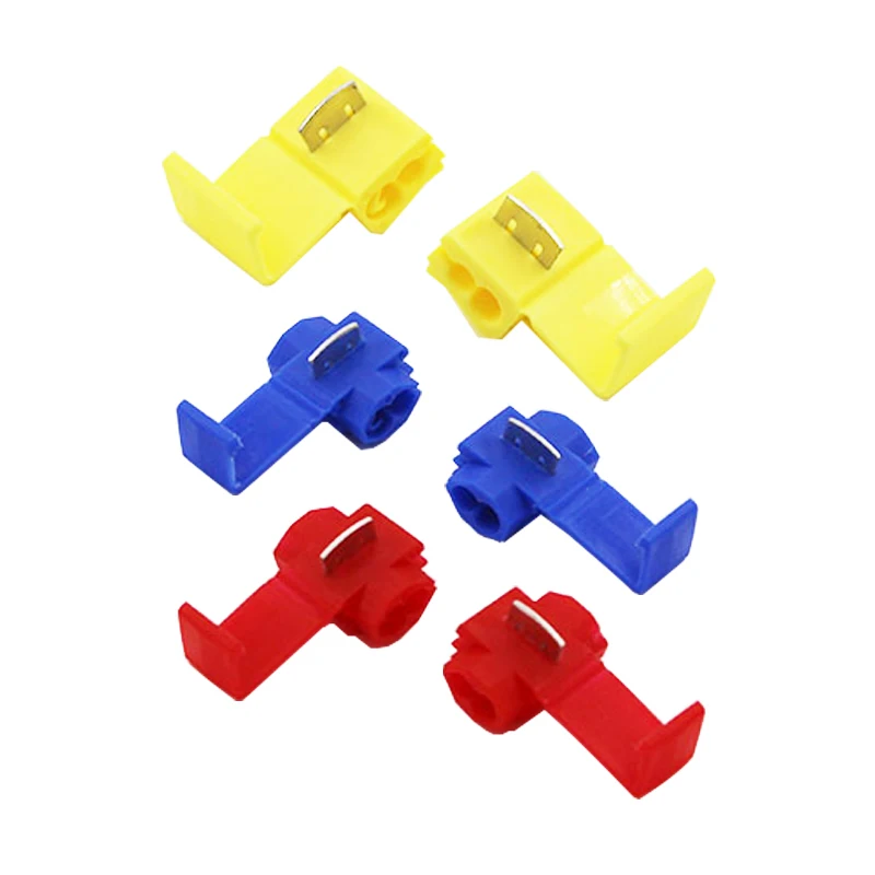 

20-1000pcs 2 Pin T Shape Wire Cable Connectors Terminals Crimp Scotch Lock Quick Splice Electrical Car Audio Kit Tool