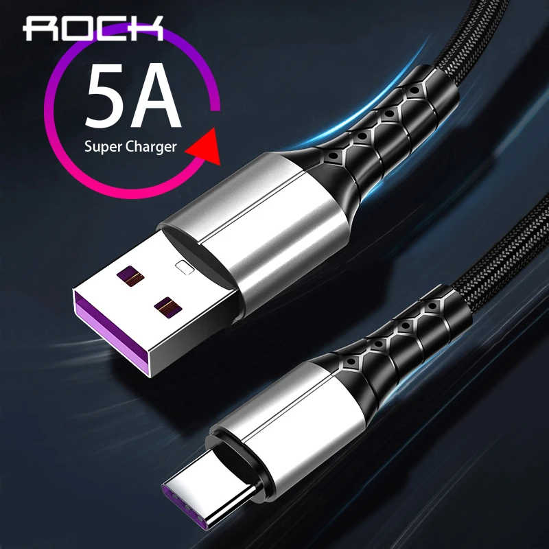 ROCK USB Type C кабель 5A супер быстрая зарядка мобильный телефон для Samsung S9 Huawei Mate 20 Xiaomi